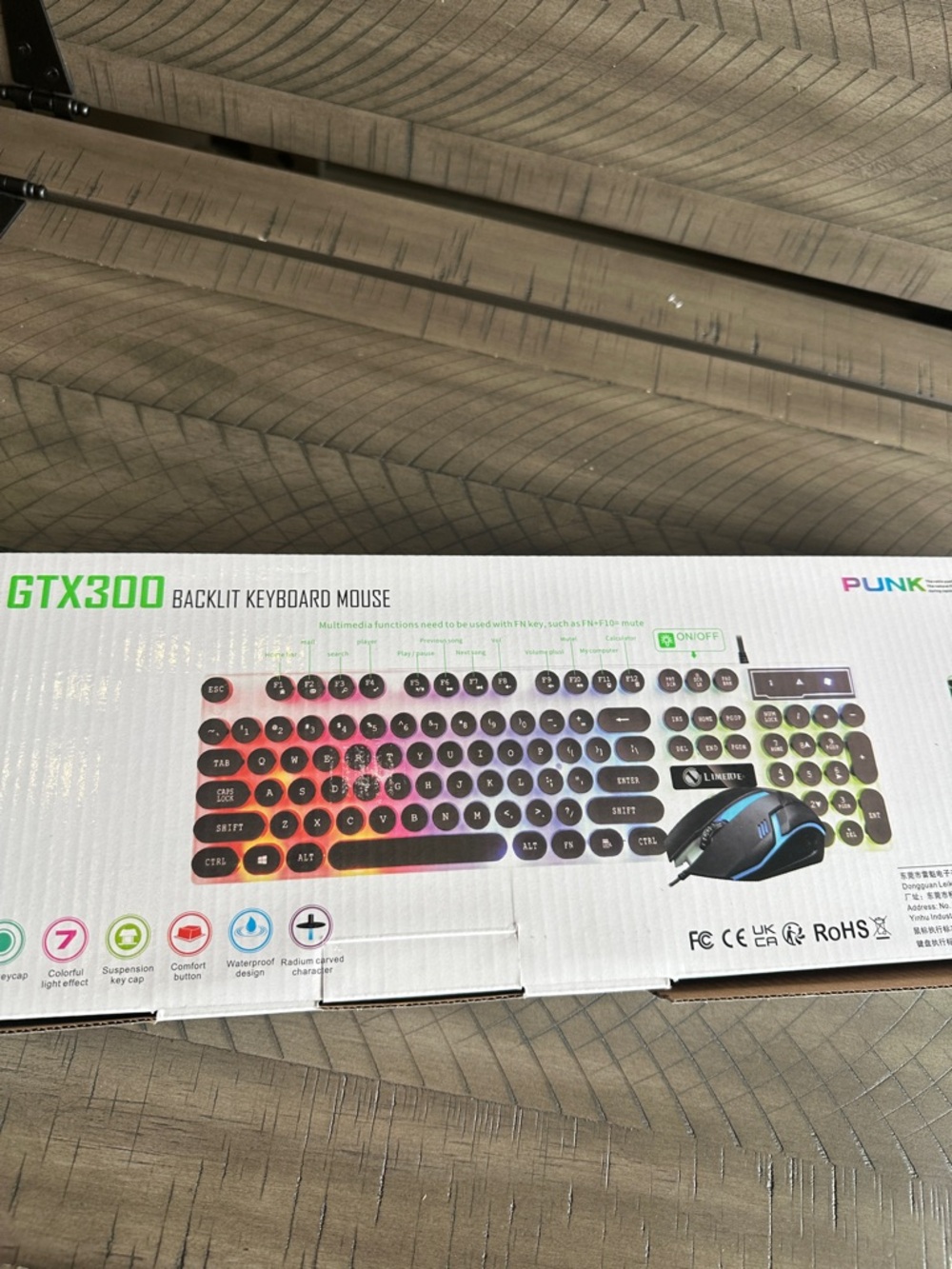 GTX300 Colorful Gradient Backlit ASMR Keyboard & Mouse Set - Picture 4 of 9